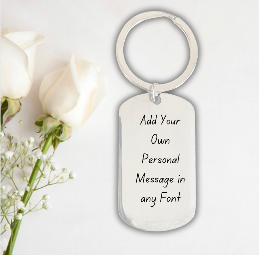 Personalised Key Ring with handwriting engraved, Actual Handwriting Custom Message Steel Key Chain, Signature Keyring, Silver Engraved Gift