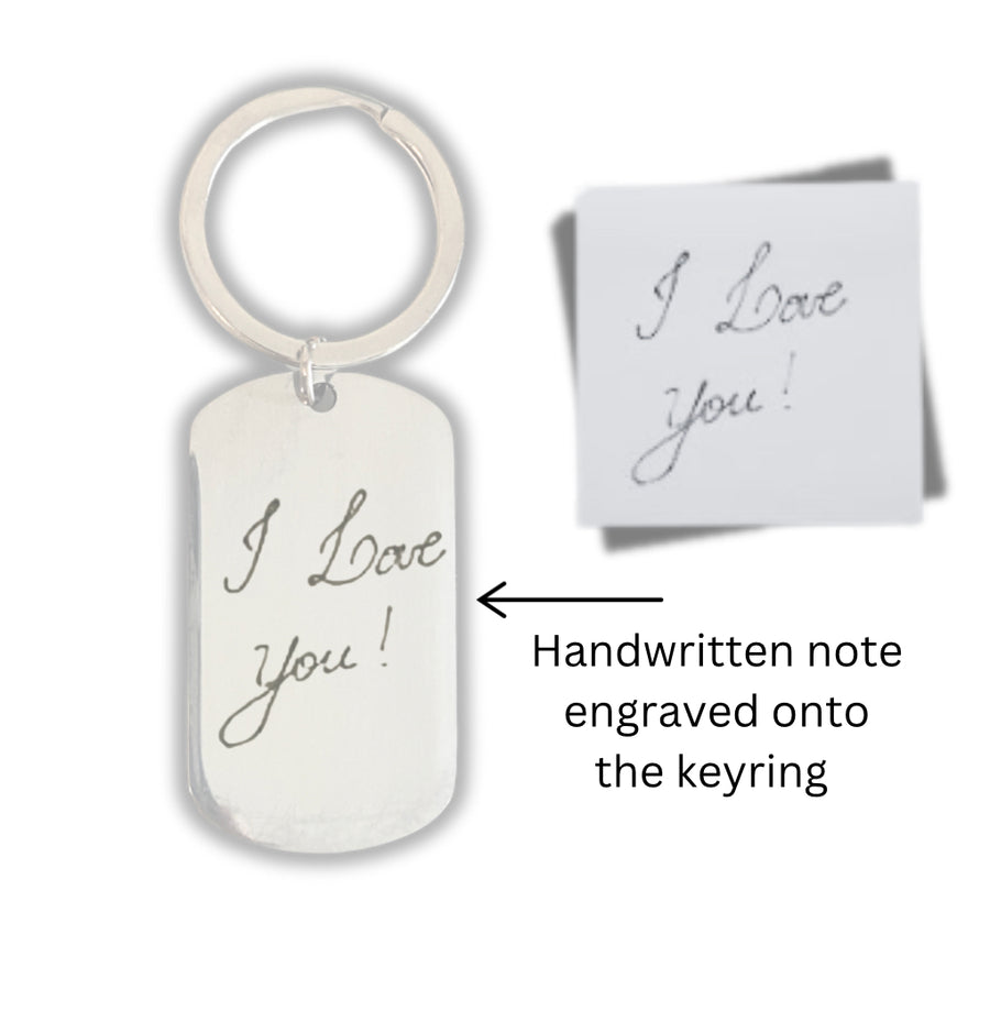 Personalised Keyring with Handwriting engraved