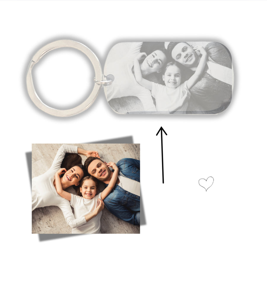 Personalised Family Portrait Photo Keyring