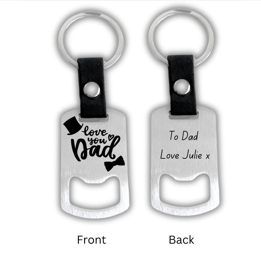 Custom Dad Engraved Bottle Opener Keyring