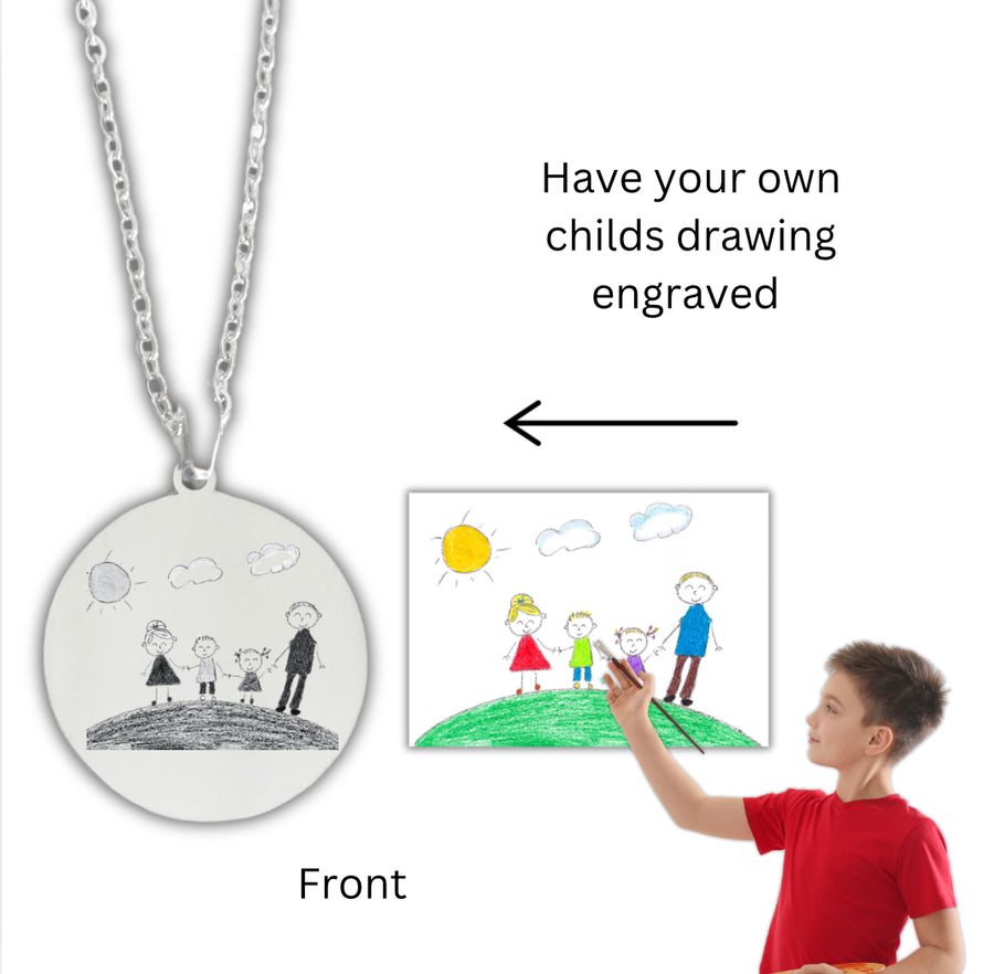 Hand Drawing Inscription Necklace