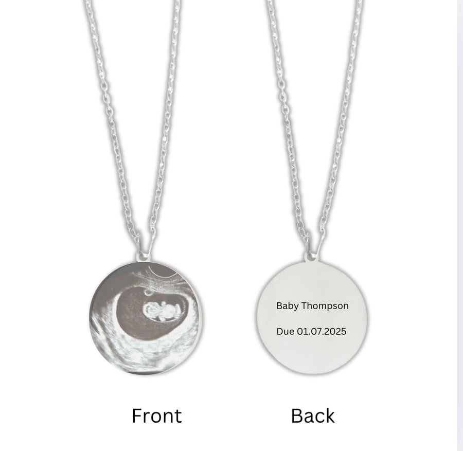 Personalised Baby Ultrasound Engraved Necklace