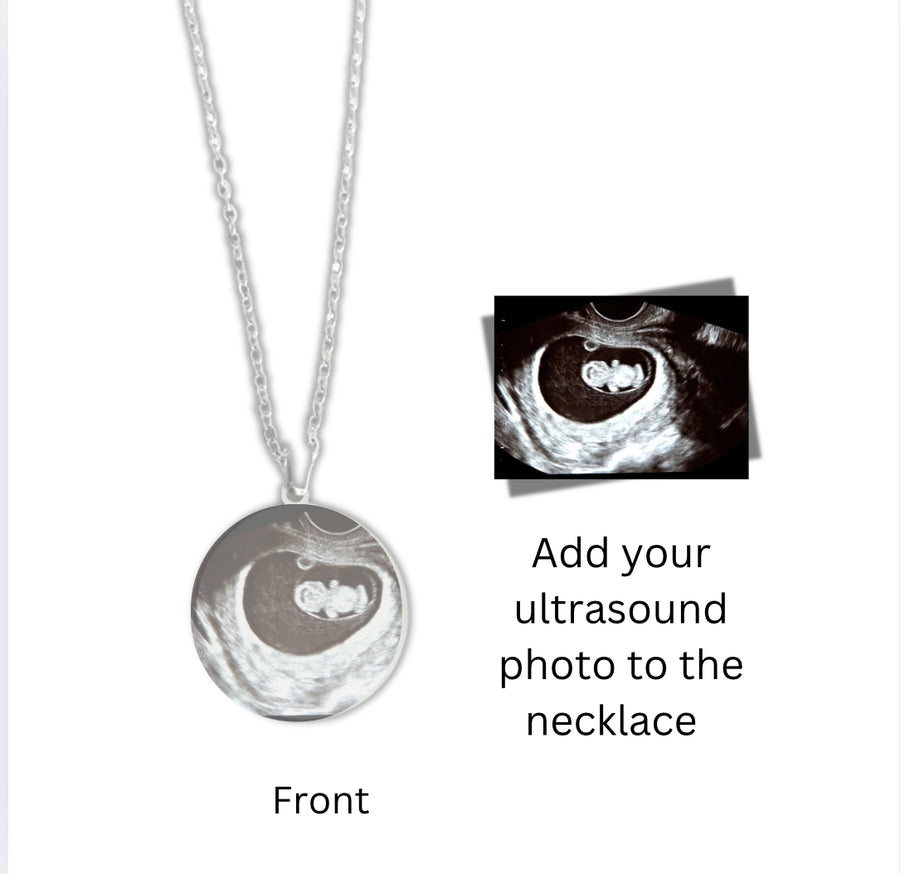 Personalised Baby Ultrasound Engraved Necklace