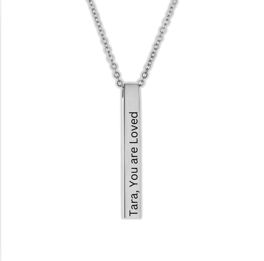 Engraved Bar Necklace