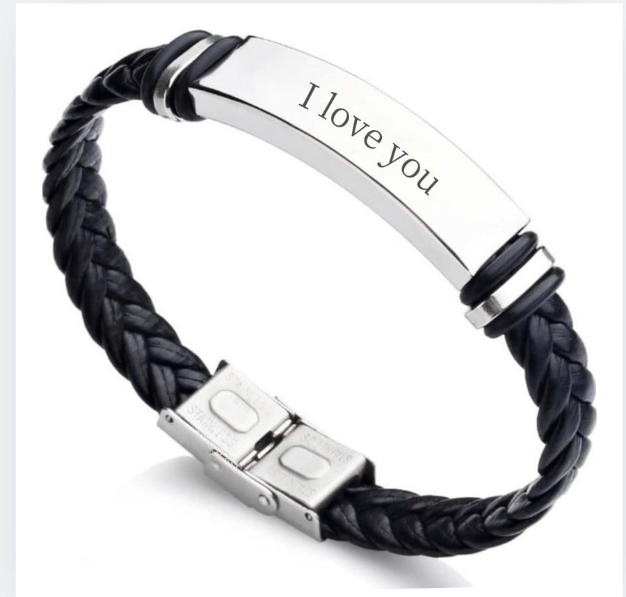 I Love You Faux Leather Bracelet