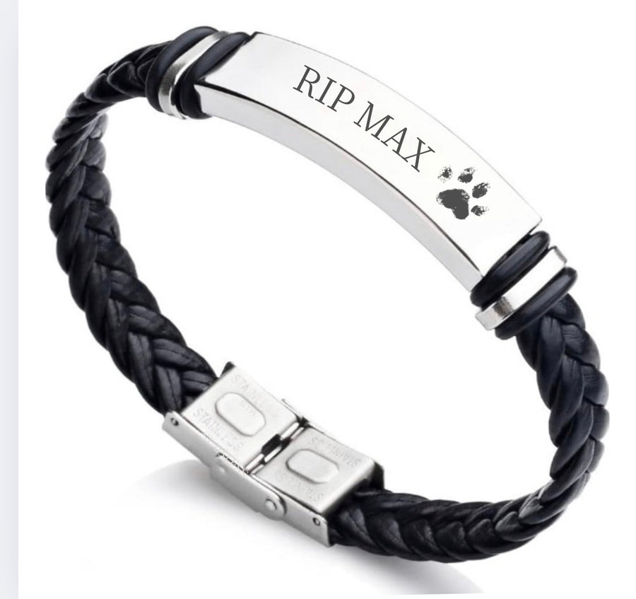 RIP Dog Pawprint Bracelet