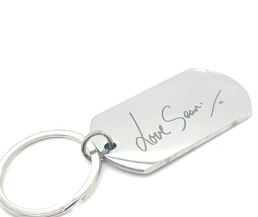 Engraved Handwriting Keyring