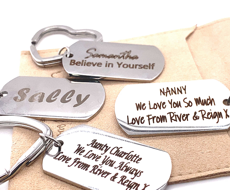 Personalised Nanny Key Ring • Message Keyring • Stainless Steel Bespoke Keyring • Engraved Gifts • Personalized Gifts for Family • Nan Gift