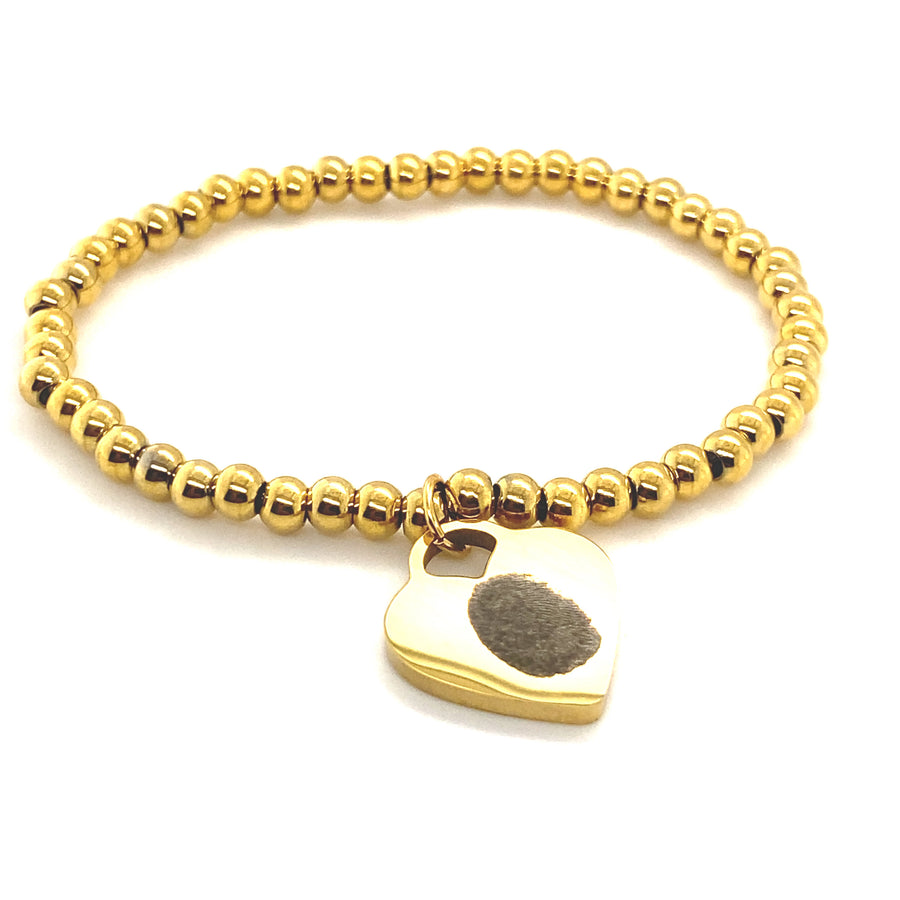 Fingerprint Heart Stretch Bracelet