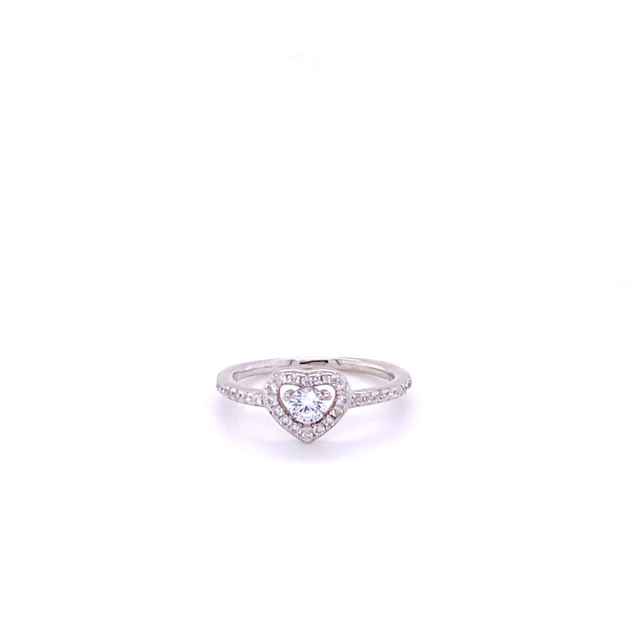 The Ahava Ring made 925 Sterling Silver and cz simulated diamonds beautiful engagement ring or promise ring with love heart and hallmark