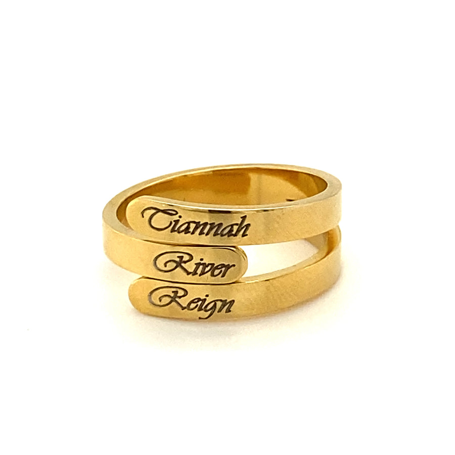 Triple Name Ring