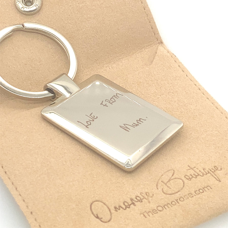 Key Ring Written Engraved Handwriting Keyring – omoroseboutique