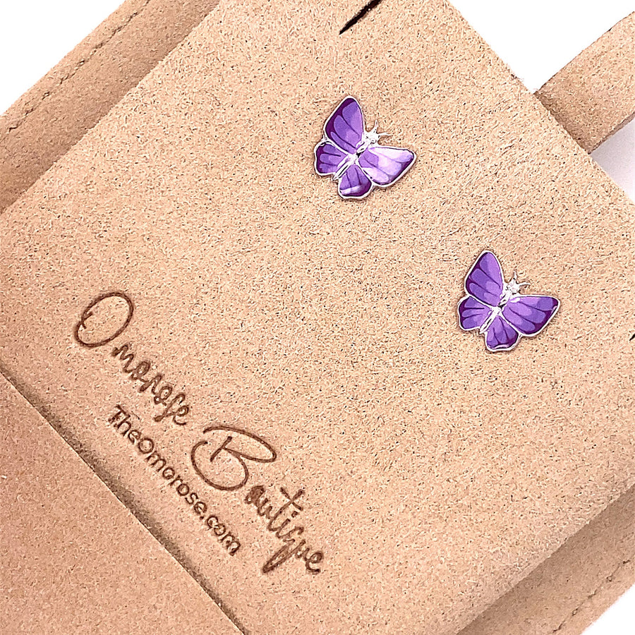 Purple Butterfly Earrings