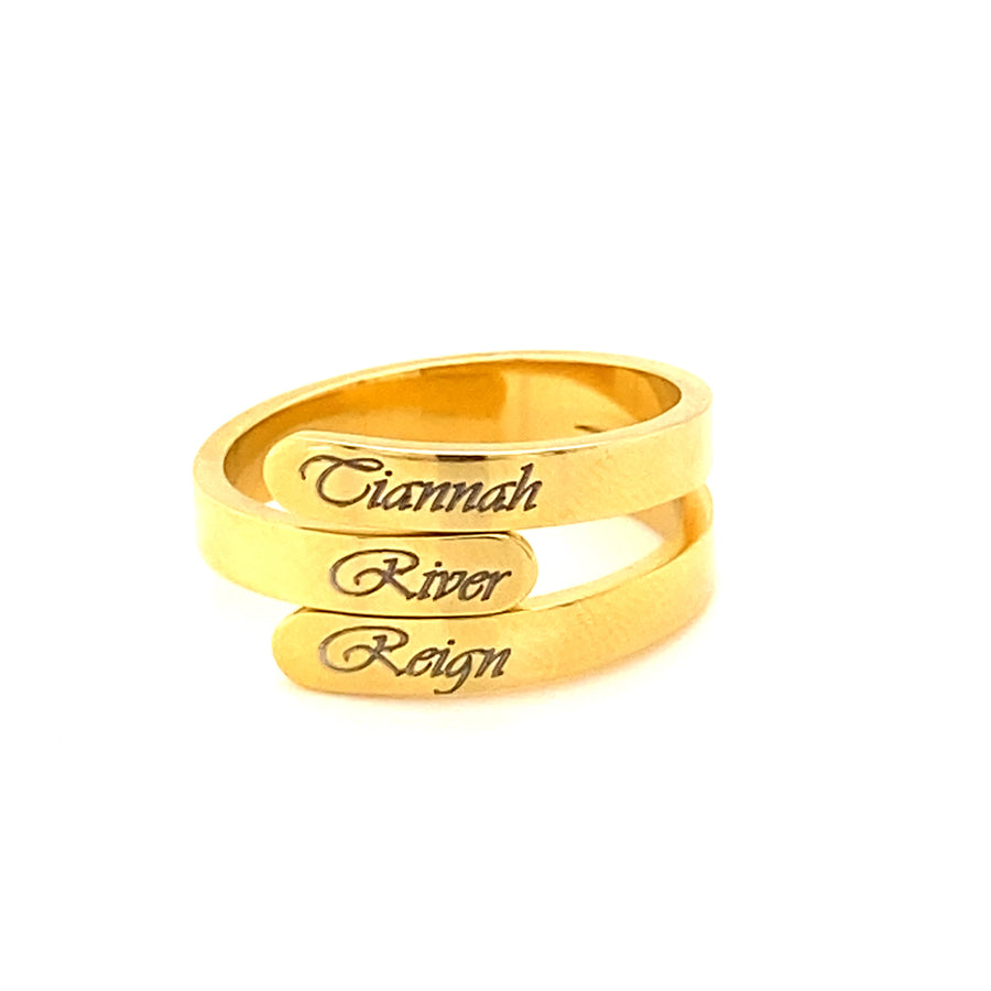 Triple Name Ring