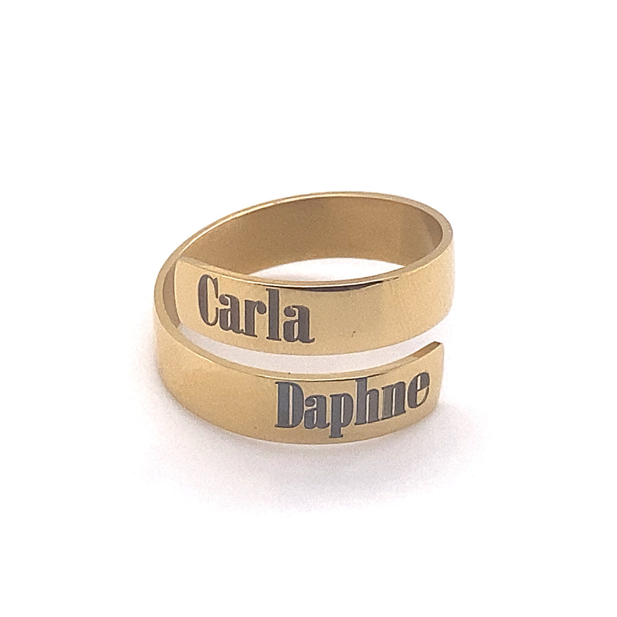 Custom Double Name Ring