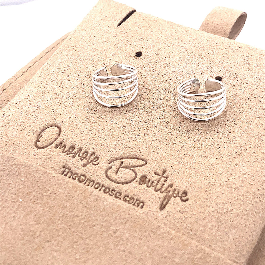 925 Sterling Silver Layered Ear Cuffs