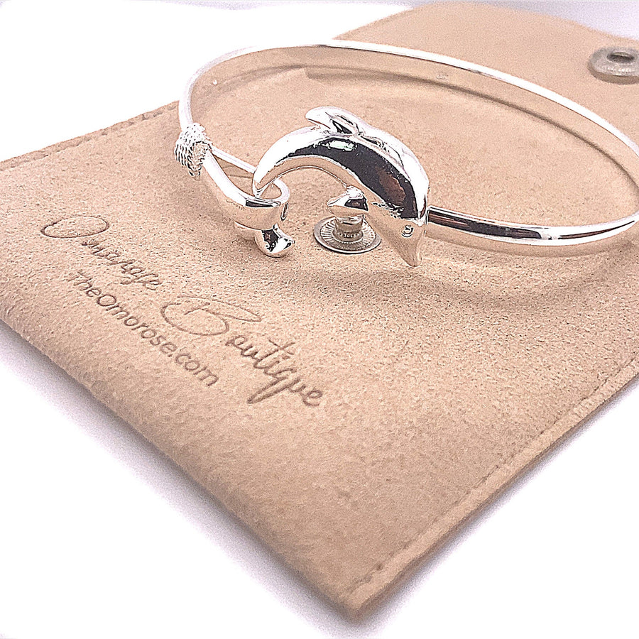 Silver Dolphin Bracelet, Ocean Inspired Sea life Bangle, Marine Animal Cute Bracelet, Friendship Bracelet, Gifts for her, birthday gift