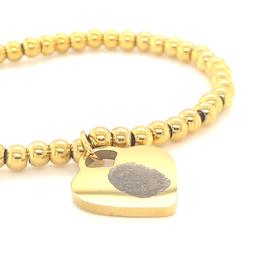 Fingerprint Heart Stretch Bracelet