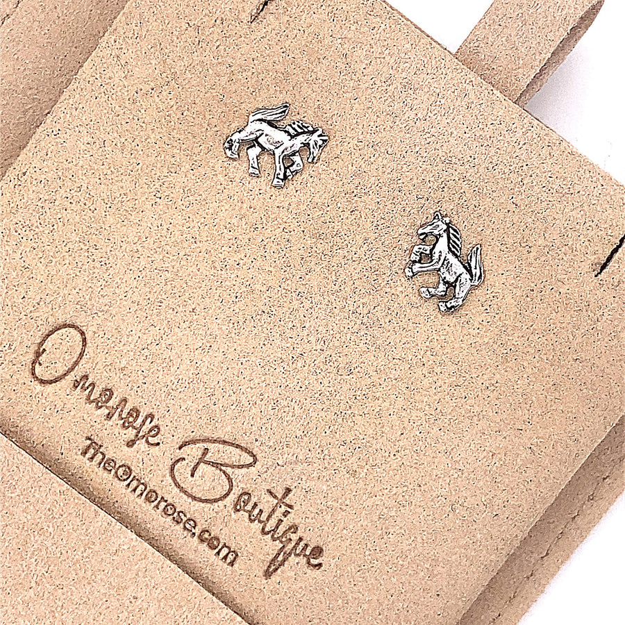 Stallion Horse Push-Back Earrings