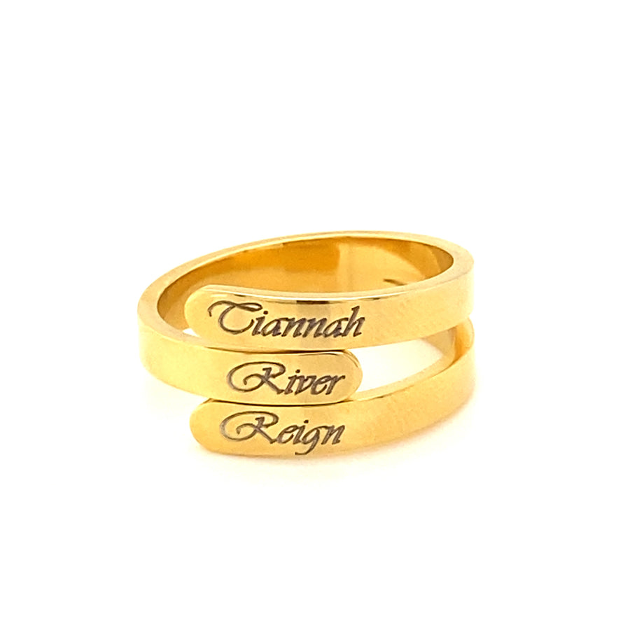 Triple Name Ring