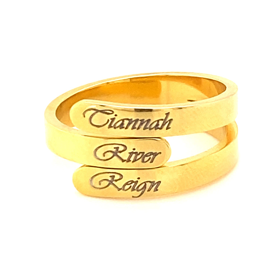 Triple Name Ring