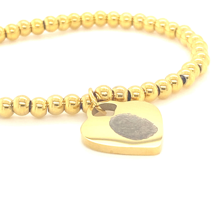 Fingerprint Heart Stretch Bracelet