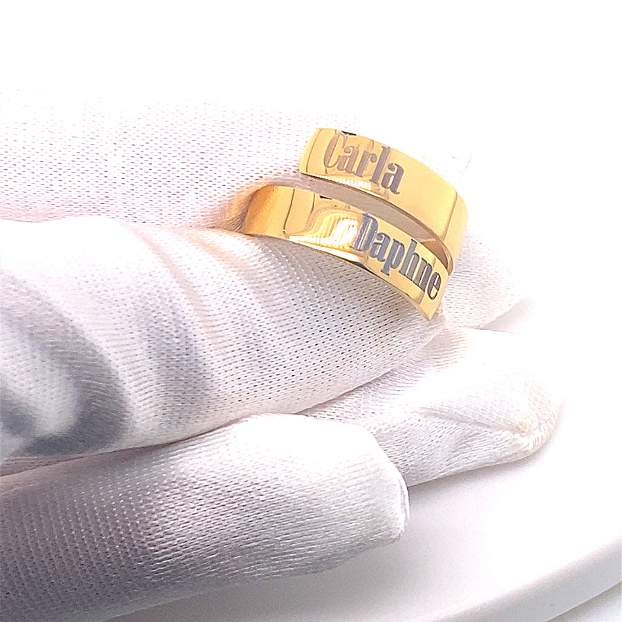 Custom Double Name Ring