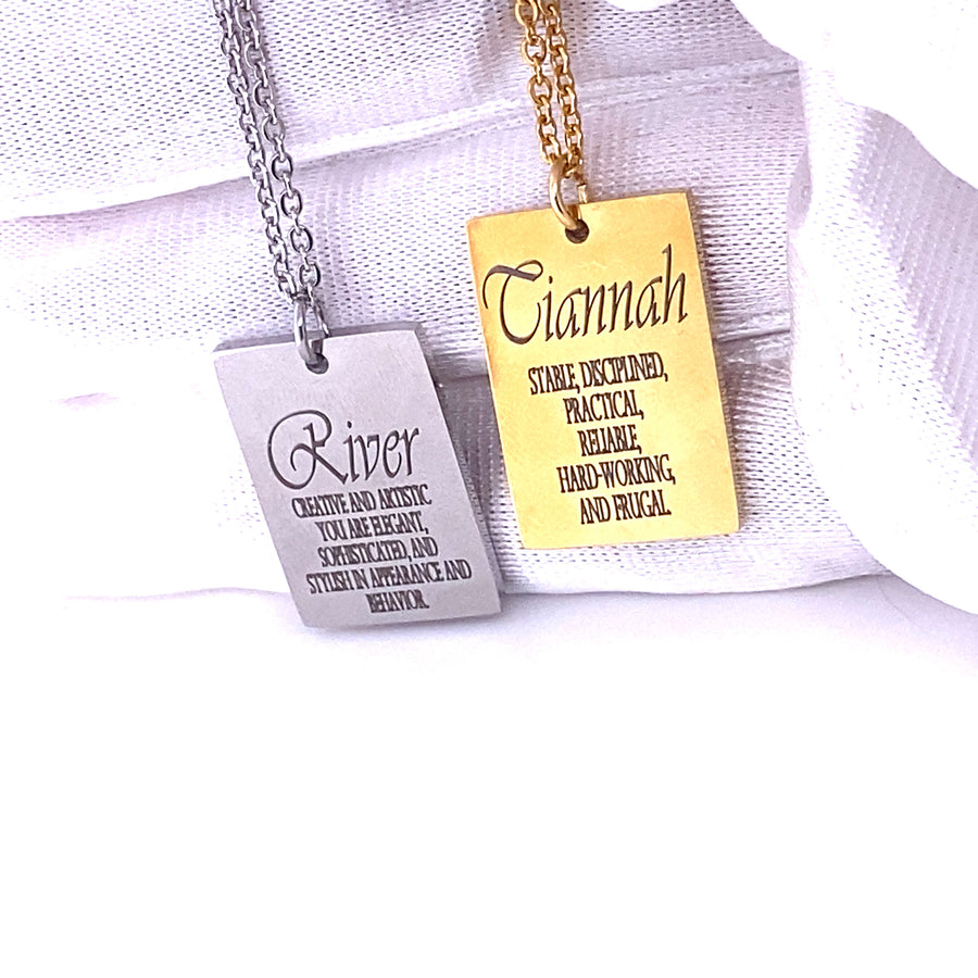 Custom Name Definition Necklaces