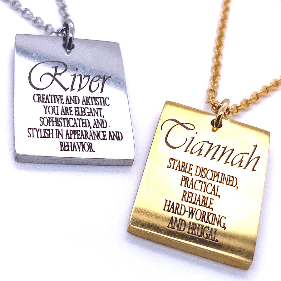 Custom Name Definition Necklaces