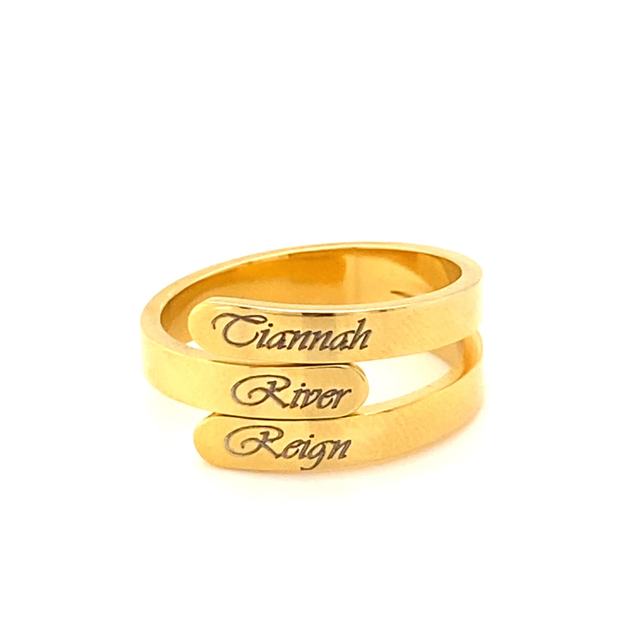 Triple Name Ring