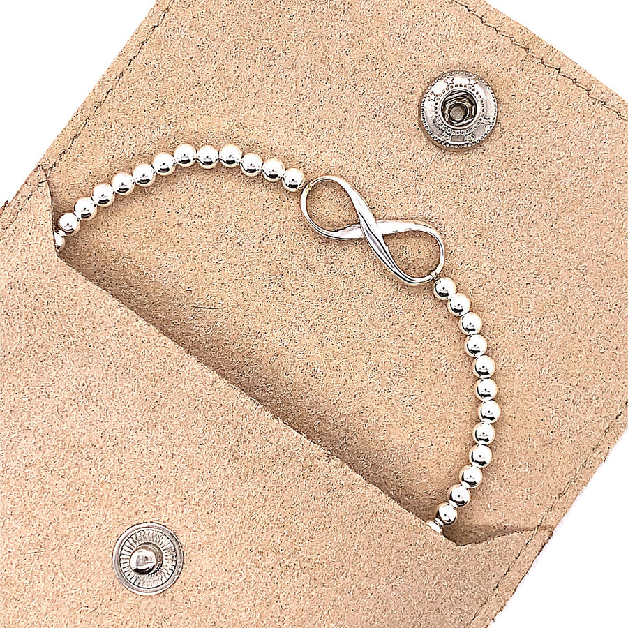 Silver Ball & Infinity Symbol Stretch Adjustable Bracelet