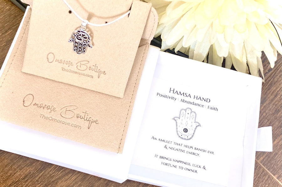 Hamsa and Om Necklace