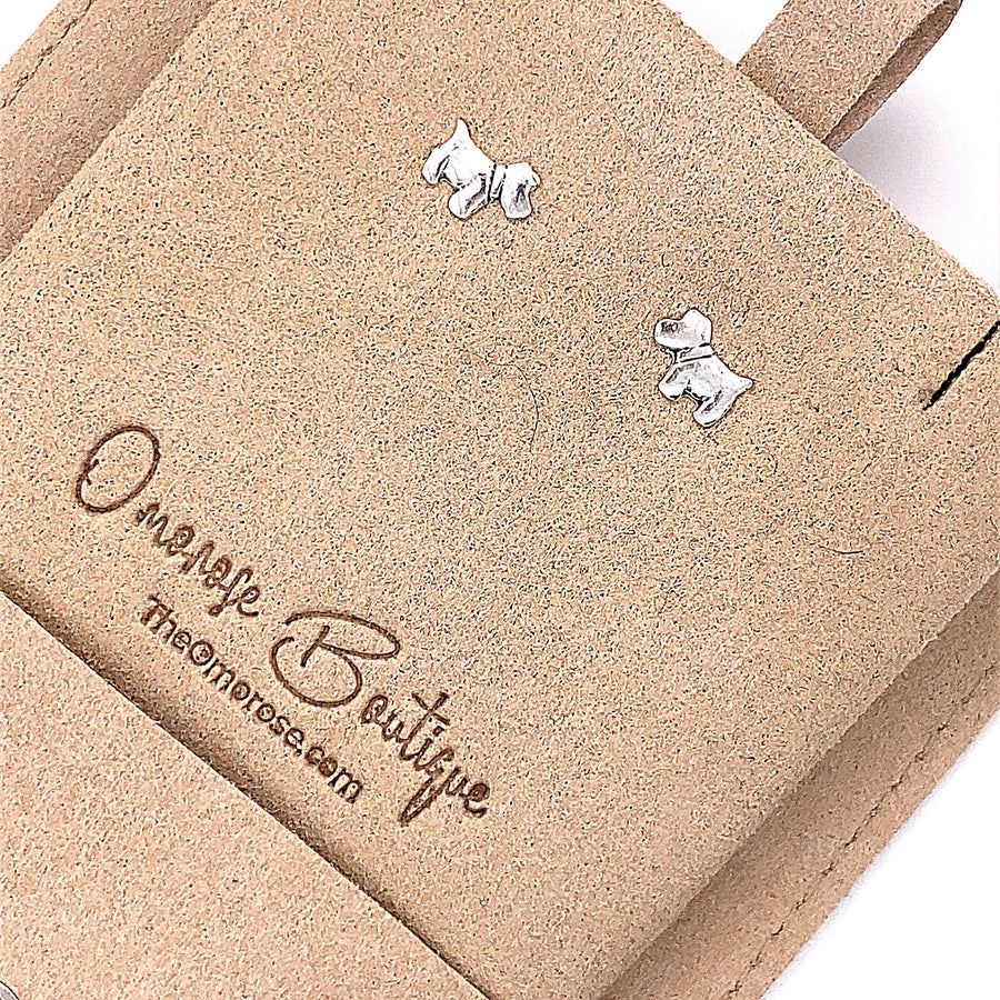 Cute Dog Stud Push Back Earrings