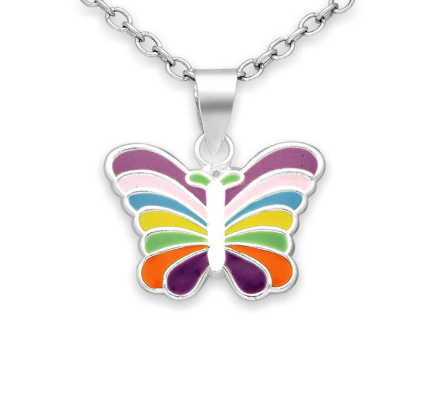 Rainbow Butterfly Necklace