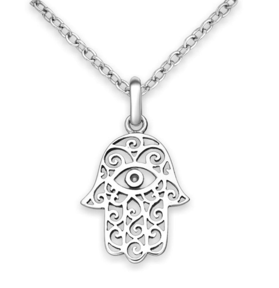 Eye and Hamsa Hand Protection Necklace