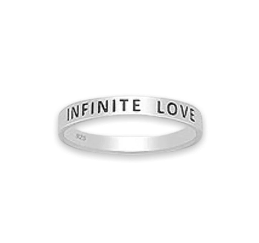 925 Sterling Silver "INFINITE LOVE" Band Ring, 3 mm Wide