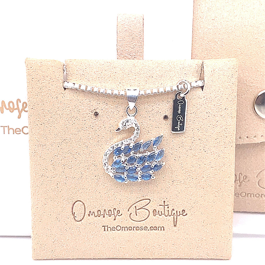 Ocean Blue Swan Necklace