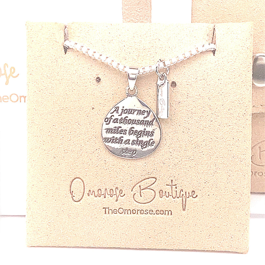 "A journey of a thousand miles begins with single step" Necklace