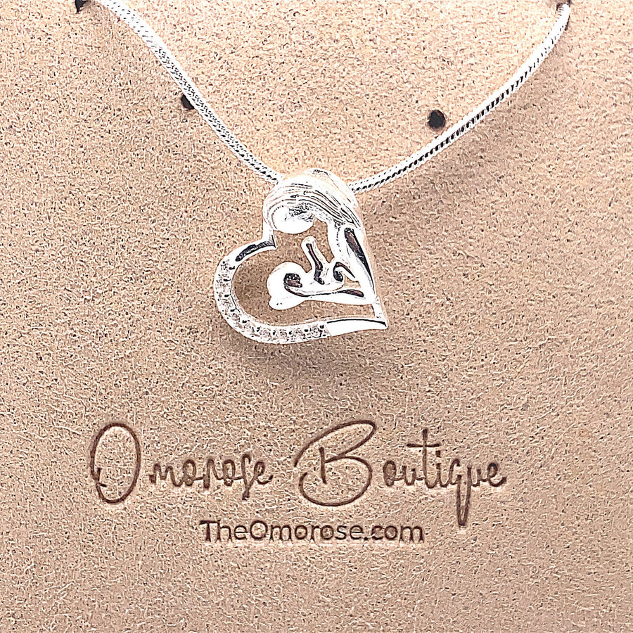 925 Sterling Silver Mum And Child Necklace