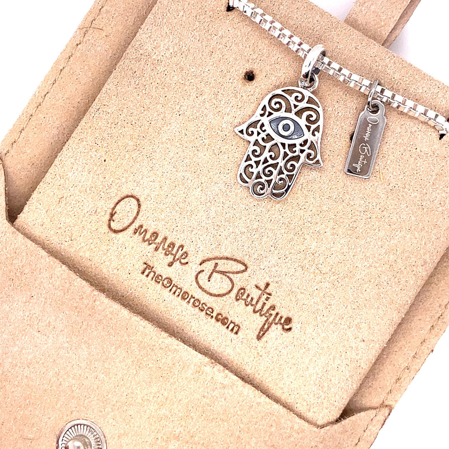 Eye and Hamsa Hand Protection Necklace