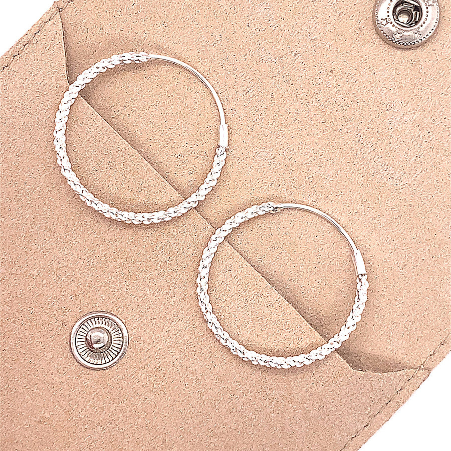 925 Sterling Silver Patterned Hoop Earrings