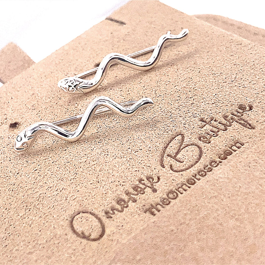 925 Sterling Silver Snake Ear Pins