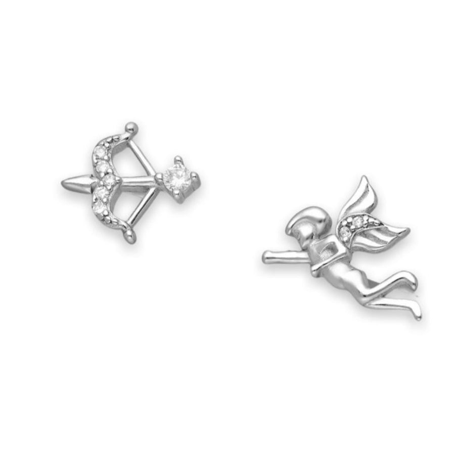 Cupid Push-Back Earrings, Decorated with CZ Diamonds