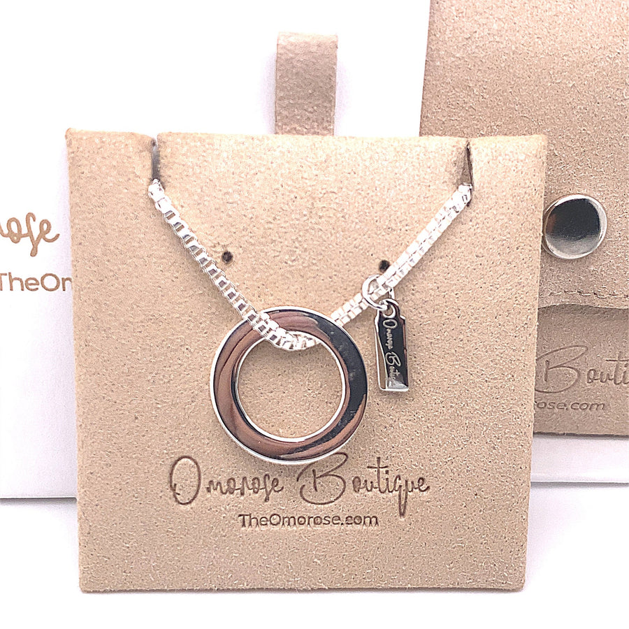 Orbit Circle 925 Sterling Silver Necklace