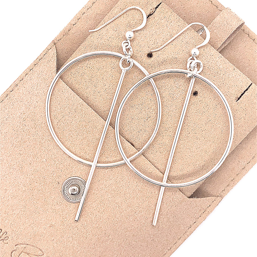 Bar And Circle Hook Earrings