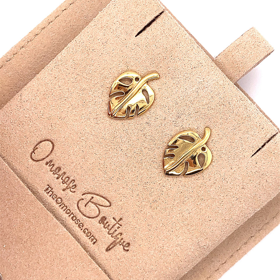 Viola 18k Gold Plated Leaf Earrings