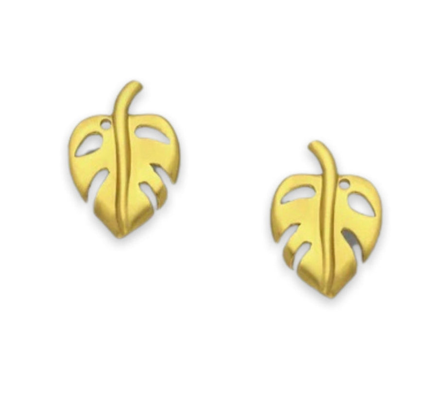 Viola 18k Gold Plated Leaf Earrings