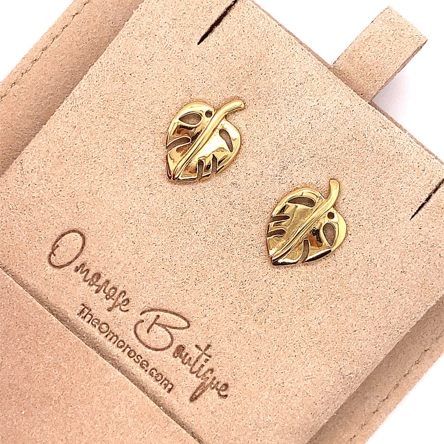 Viola 18k Gold Plated Leaf Earrings