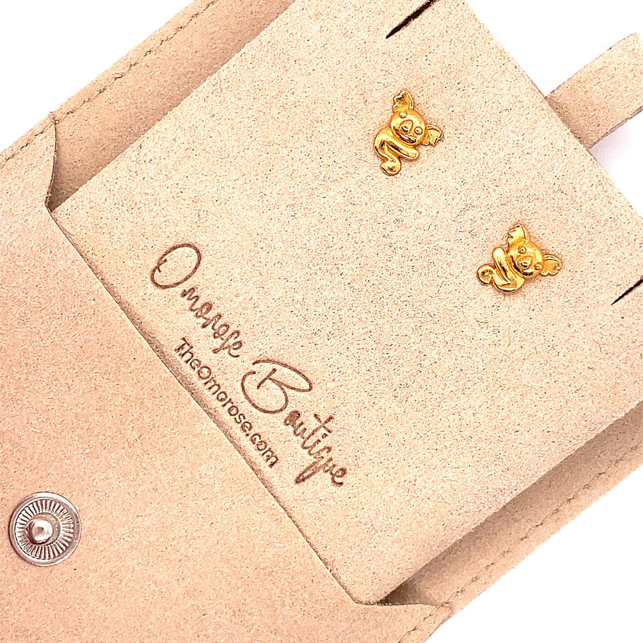 18k Gold Overlay Koala Earrings