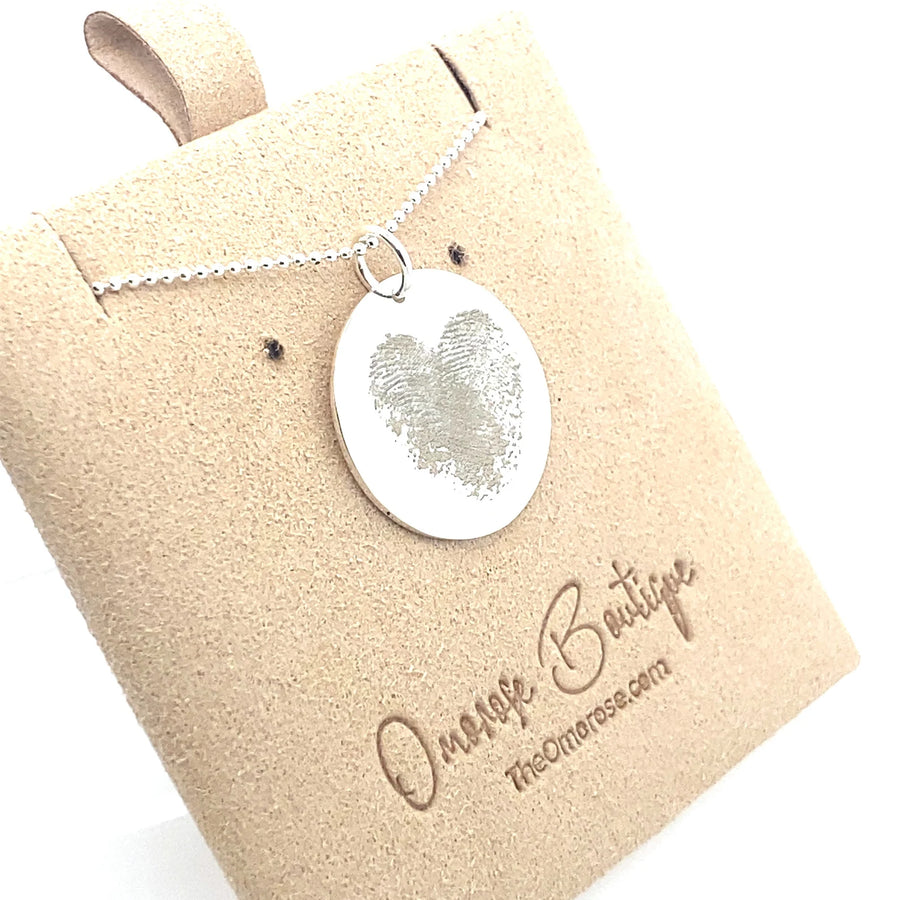 Finger Print Love Heart Necklace